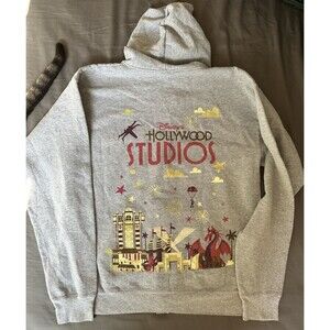Disney World Hollywood Studios Park Hoodie Jacket Tower of Terror Grey Adult M
